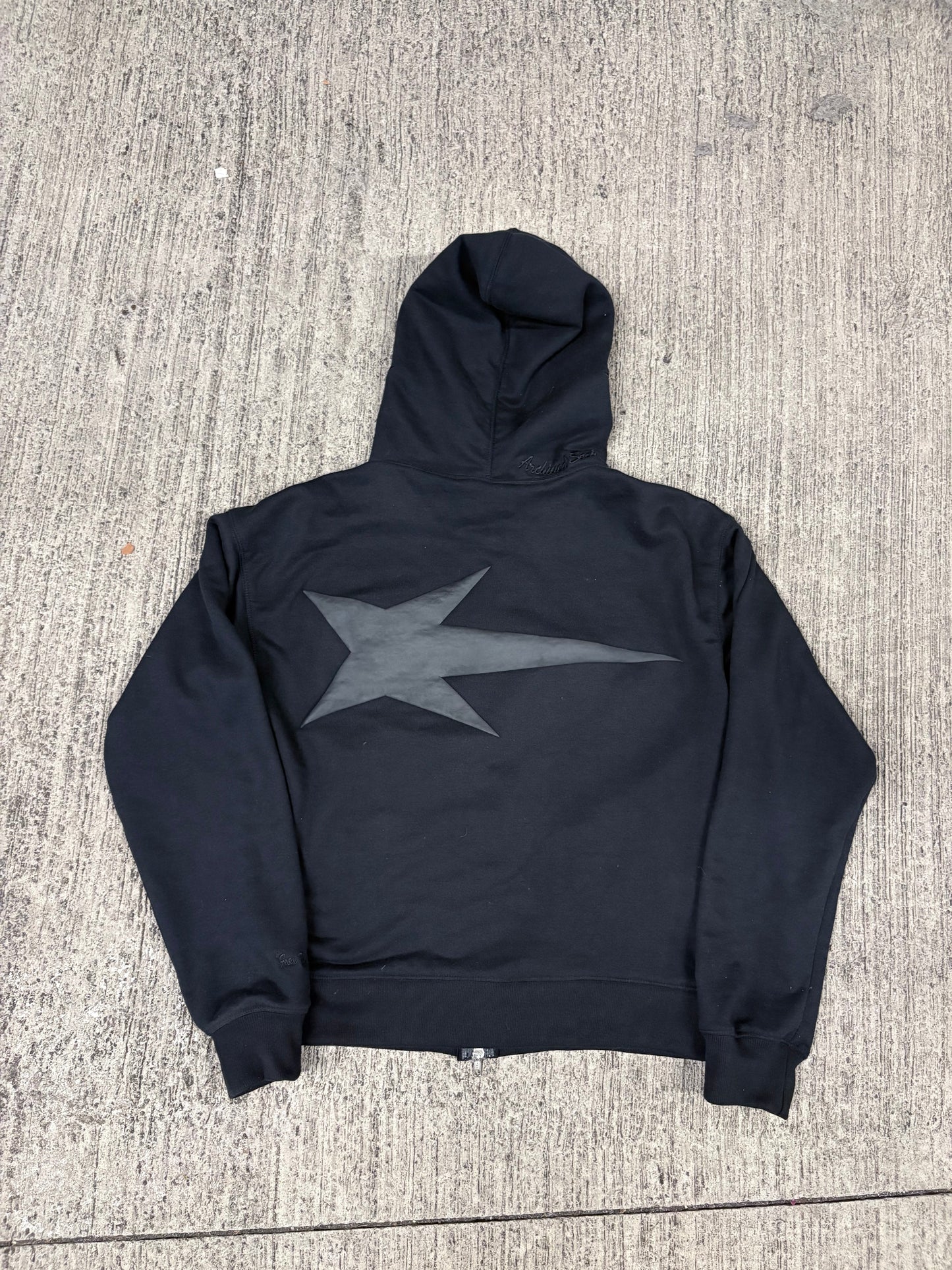 Archciety Black on Black Stars Full zip Hoodie
